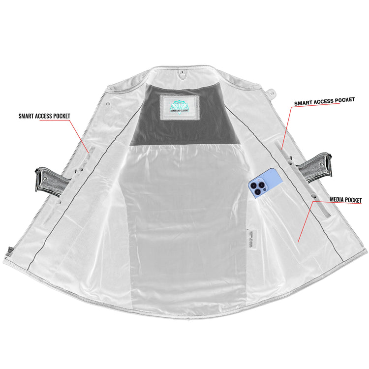 Men's Black Leather SWAT Style Motorcycle Vest