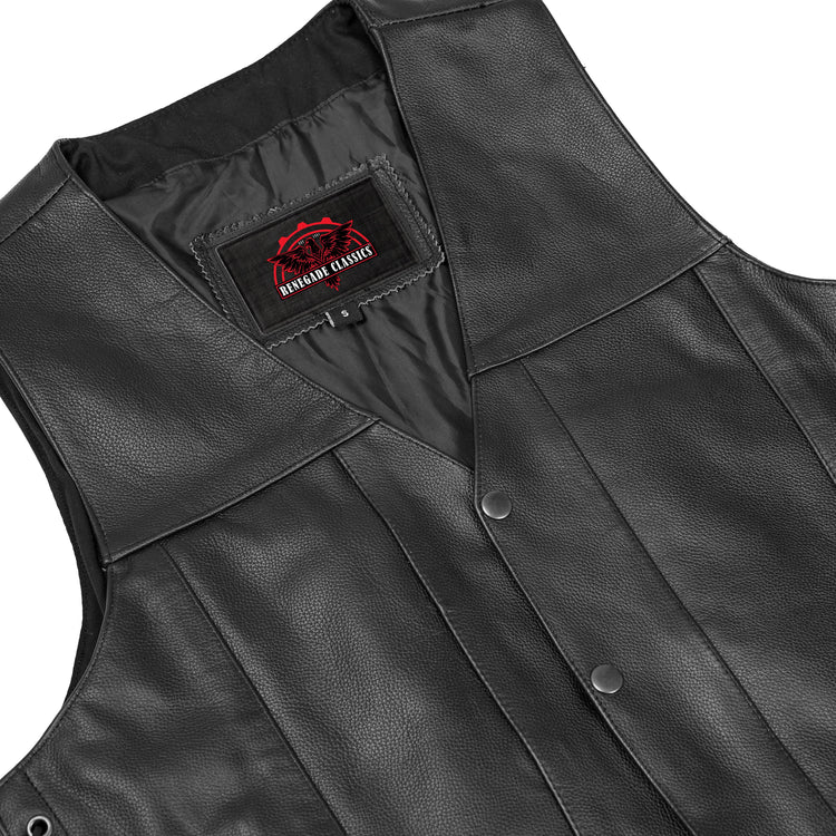 Men's Line Ranger Multi-Pocket Motorcycle Vest - Black