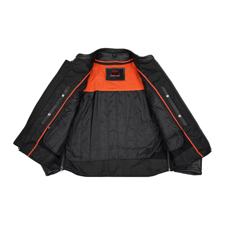 Full Hand Black Leather Motorcycle Jacket