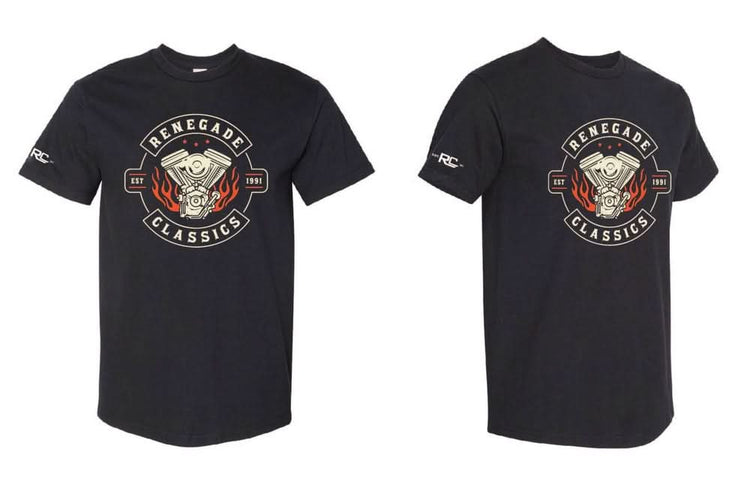 RC Rocker Vintage Black Mens Motorcycle T-Shirt