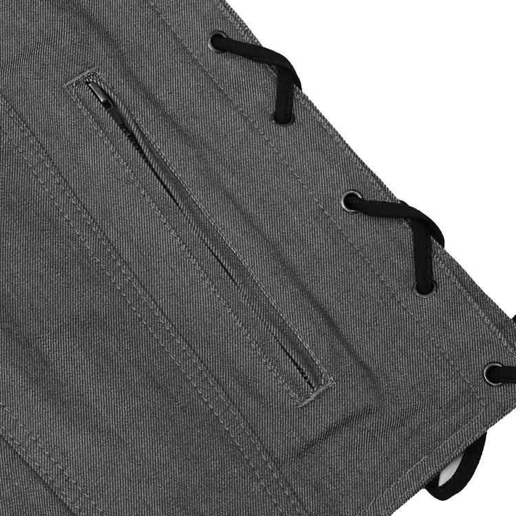 Men's Rough Rub-Off Raw Finish Broken Gray Denim Vest