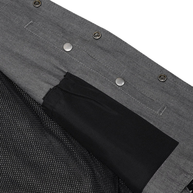 Men's Rough Rub-Off Raw Finish Broken Gray Denim Vest