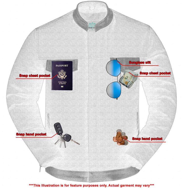 Men's Full Cut Denim Jacket – Leather Trim & Hidden Pockets