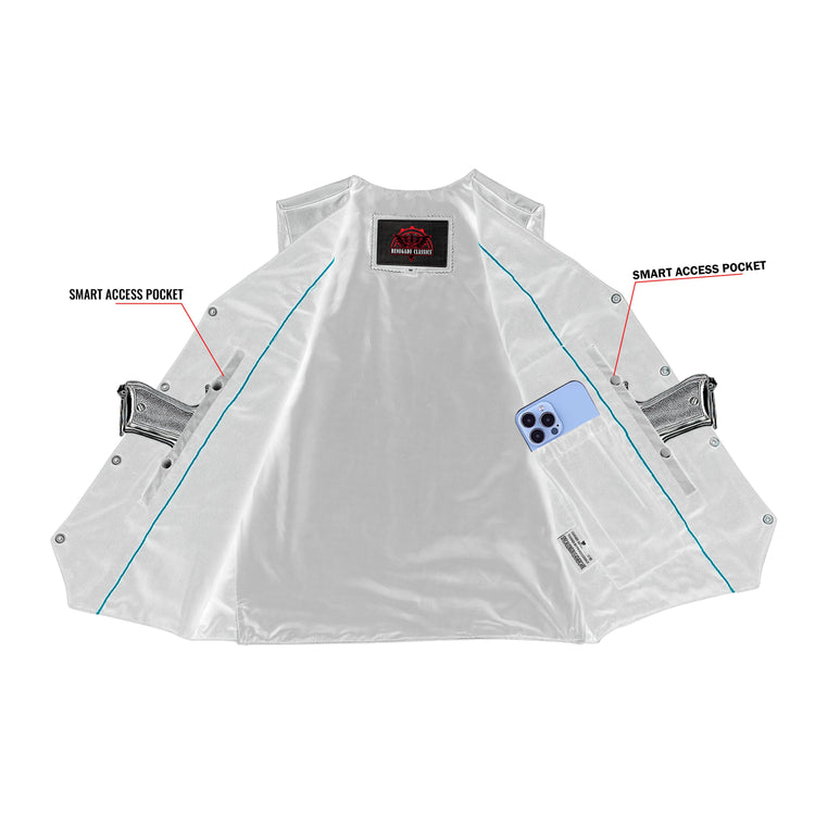 Men's Traditional Leather Motorcycle Vest - Black