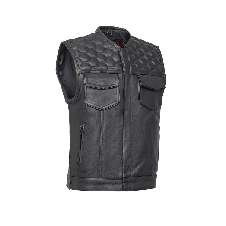 Black Horse Men's Leather Motorcycle Vest