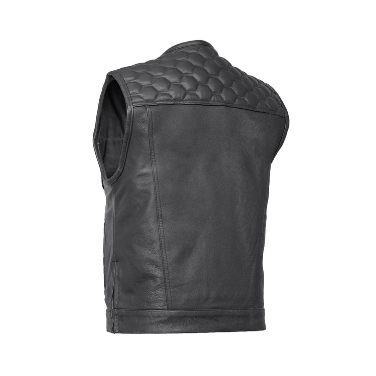 Black Horse Men's Leather Motorcycle Vest