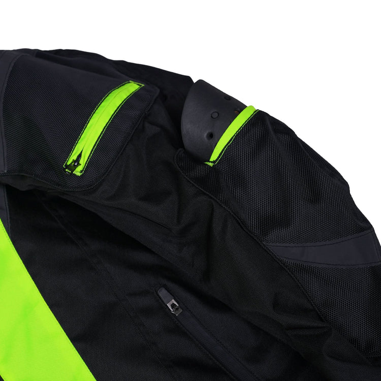 Hi-Viz blast Micro Mesh Mens Motorcycle Jacket – Lightweight