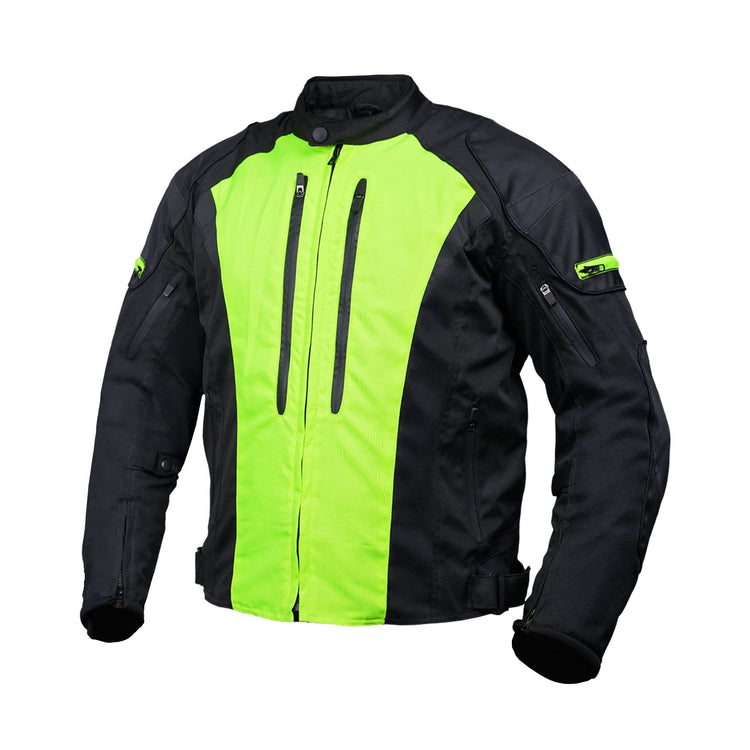 Hi-Viz blast Micro Mesh Mens Motorcycle Jacket – Lightweight
