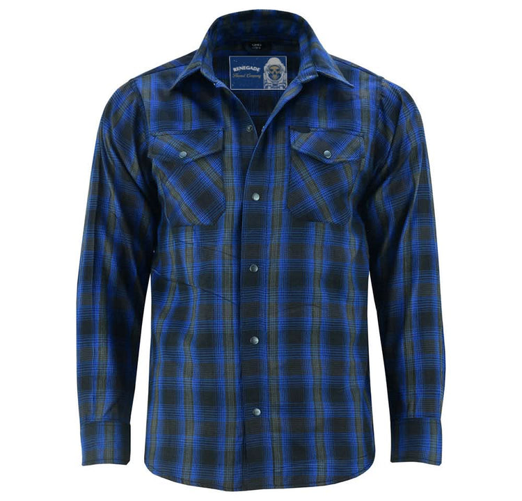 Flannel Shirt - Daze Blue and Black
