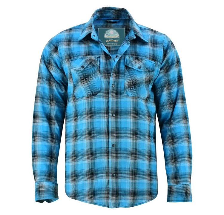 Flannel Shirt - Blue and Black Shaded