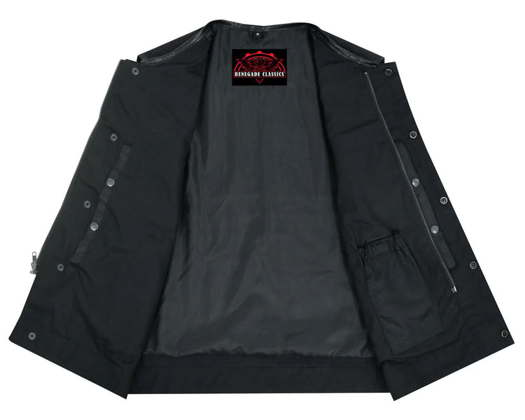 Concealed Snap Closure, Textile Material, W/O Collar & Hidden Z