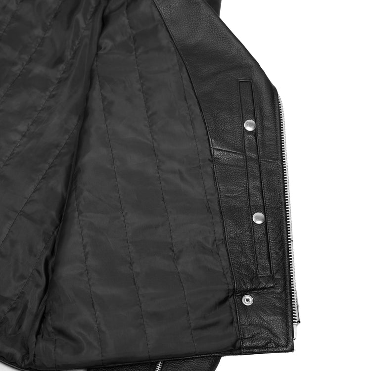 Dawn Rider Men's Premium Black Leather Motorcycle Jacket