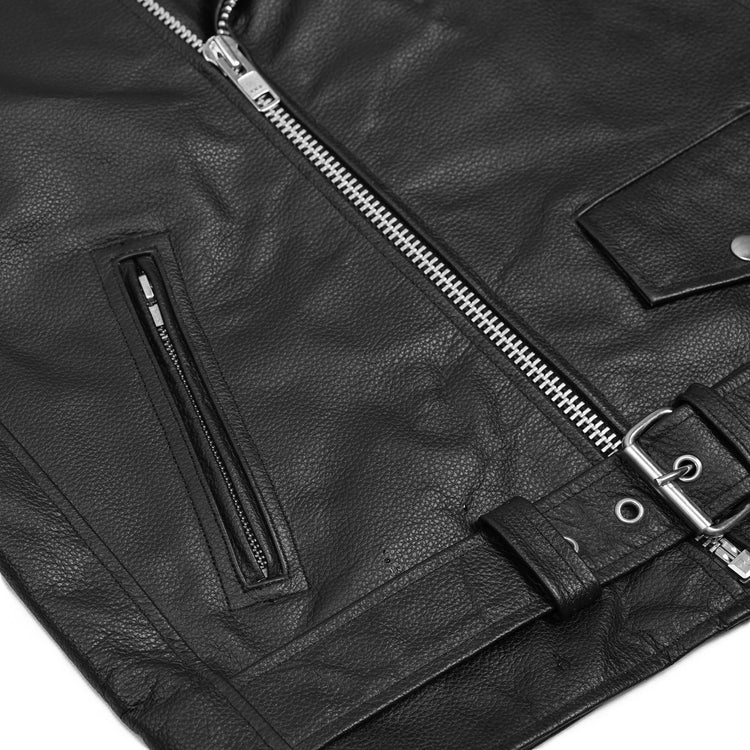 Dawn Rider Men's Premium Black Leather Motorcycle Jacket