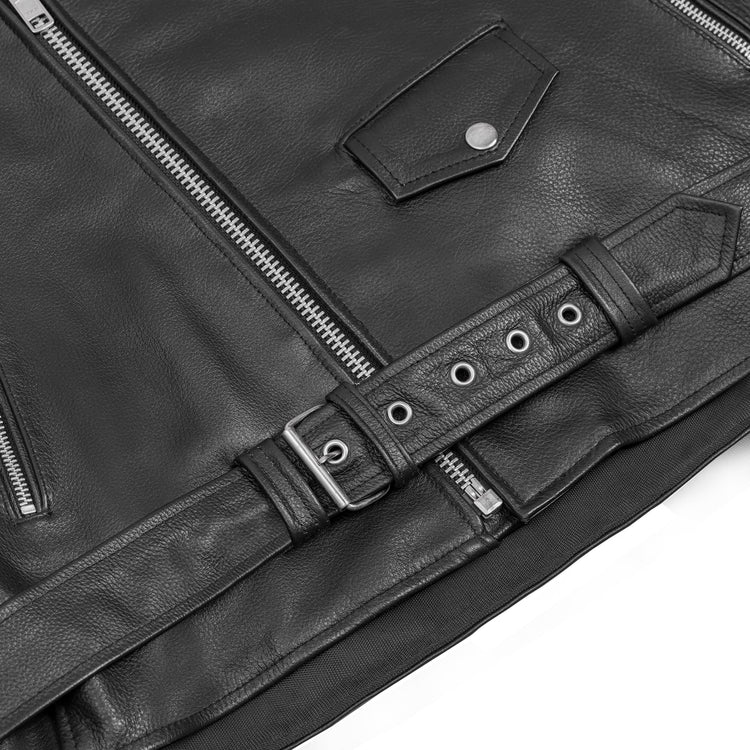 Freedom Rider Black Men's Leather Jacket – Eagle Embossed