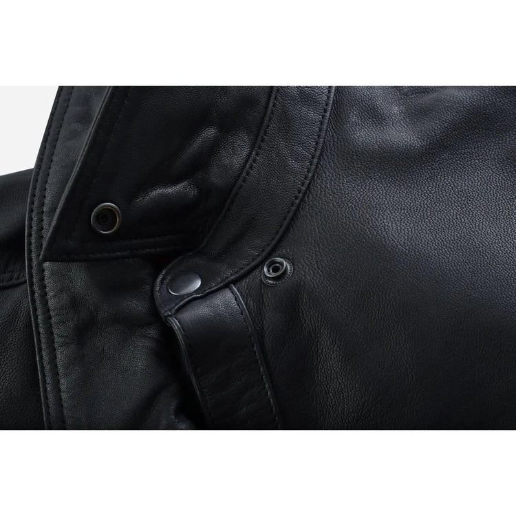 Men's Premium Lightweight Black Leather Shirt