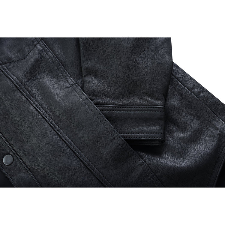 Men's Premium Lightweight Black Leather Shirt