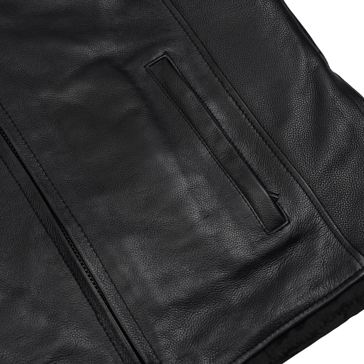 Full Hand Black Leather Motorcycle Jacket