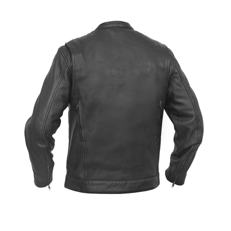 Men's Black Utility Style Motorcycle Jacket