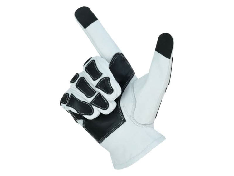 Glove Grace White and Black Skeleton Hand Riding Glove