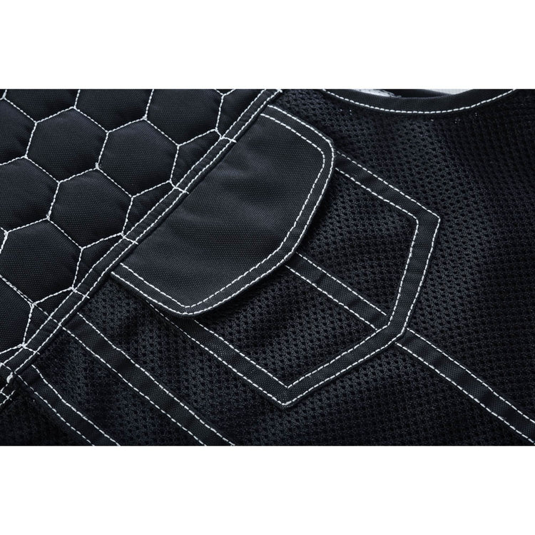 Men's Black Mesh Textile Vest with White Paisley Liner