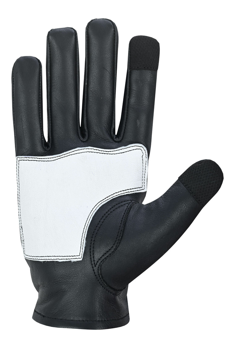 SkullTrail Men's leather  gloves Black & White