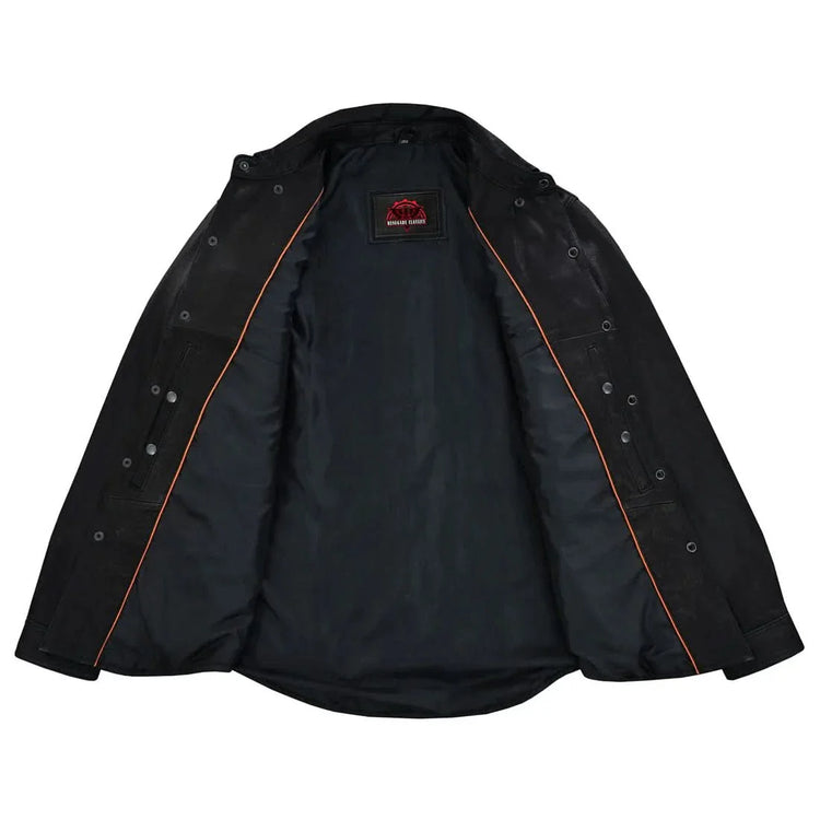 Men's Premium Lightweight Black Leather Shirt