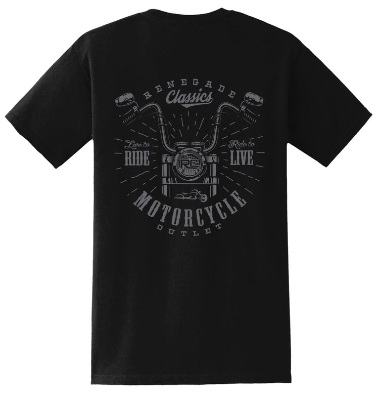 RC Handlebar Black Mens Motorcycle T-Shirt