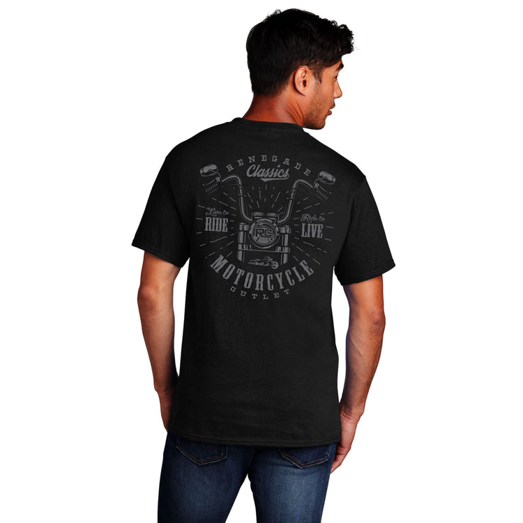 RC Handlebar Black Mens Motorcycle T-Shirt