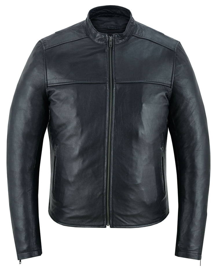 Wanton Men's Fashion Lambskin Leather Jacket –Black