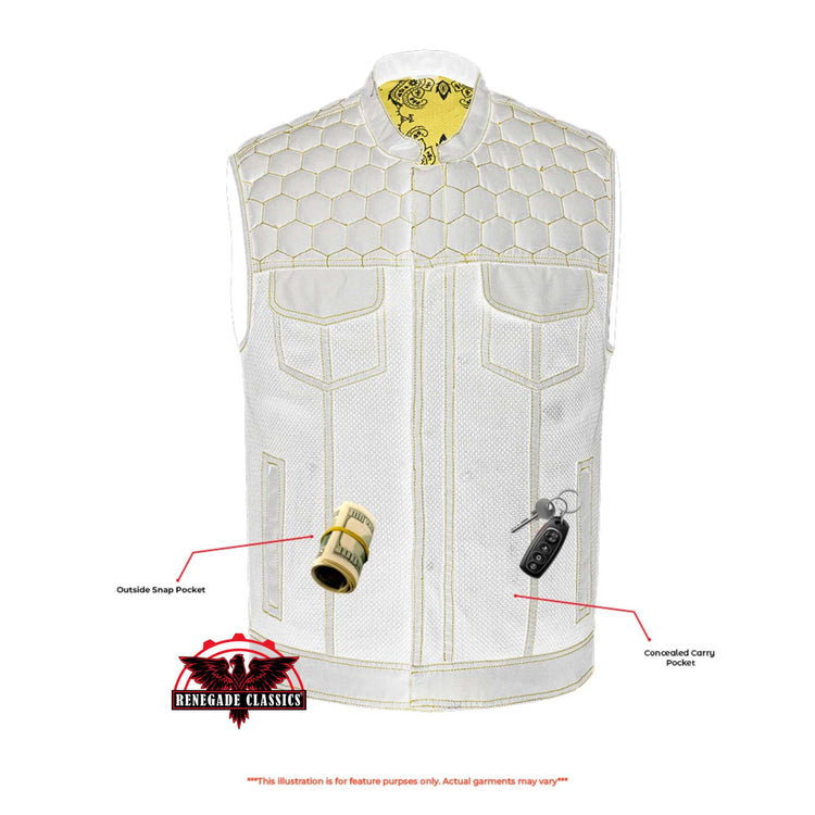 Gloom Gold Men's Black Mesh Textile Vest