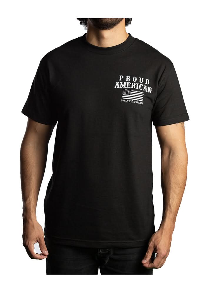 Men's Outlaw Threadz American Support USA Country Flag T Shirt