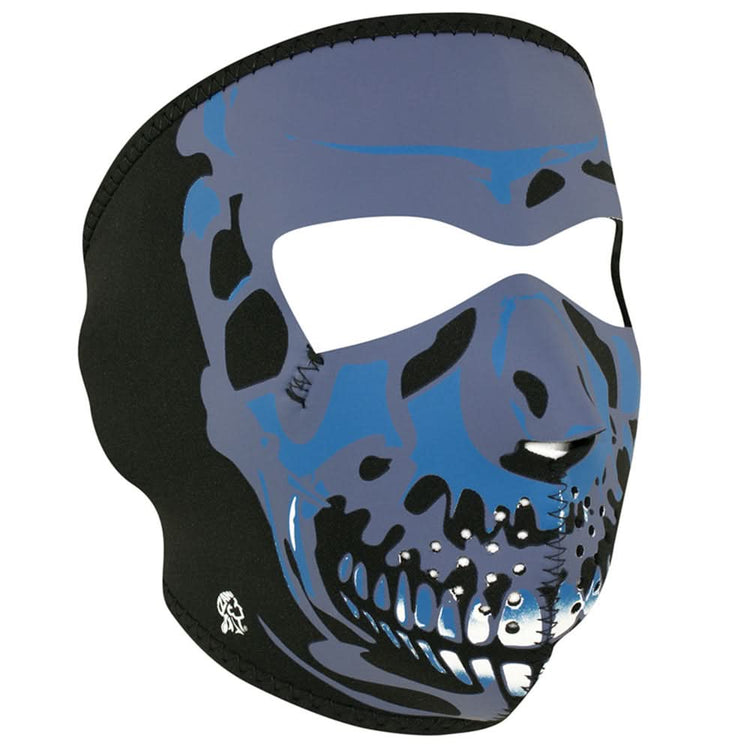 WNFM24 ZAN® Full Mask- Neoprene- Blue Chrome Skull