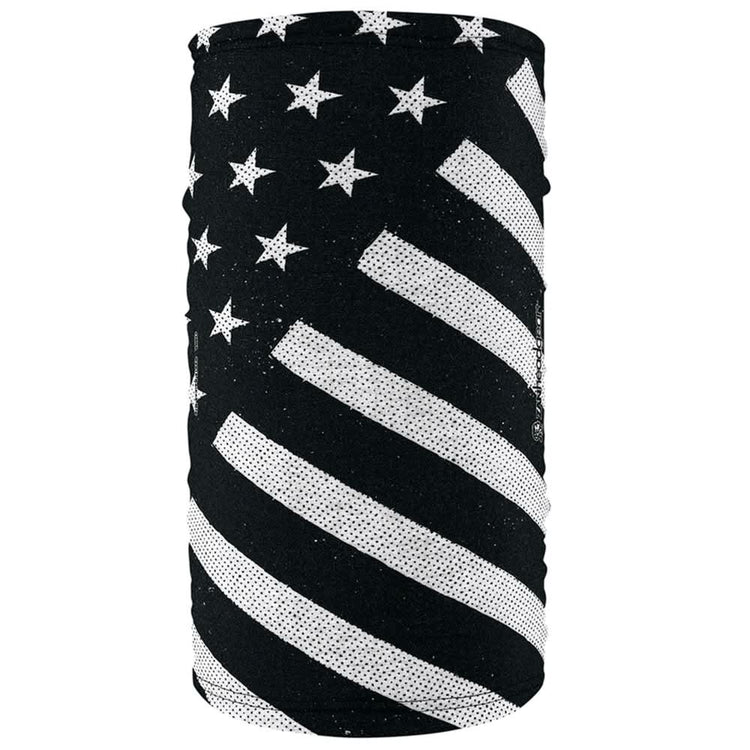 TF91 Motley Tube® Fleece Lined Polyester, Black and White Flag