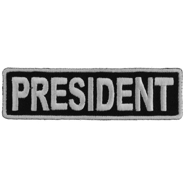 P378 President Patch 3.5 Inch White
