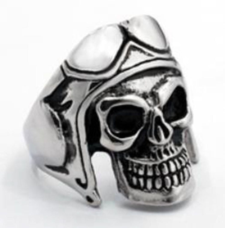 R17 Stainless Steel Biker Skull Biker Ring
