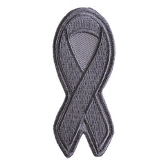 P3775 Gray Asthma and Brain Cancer Awareness Ribbon Patch