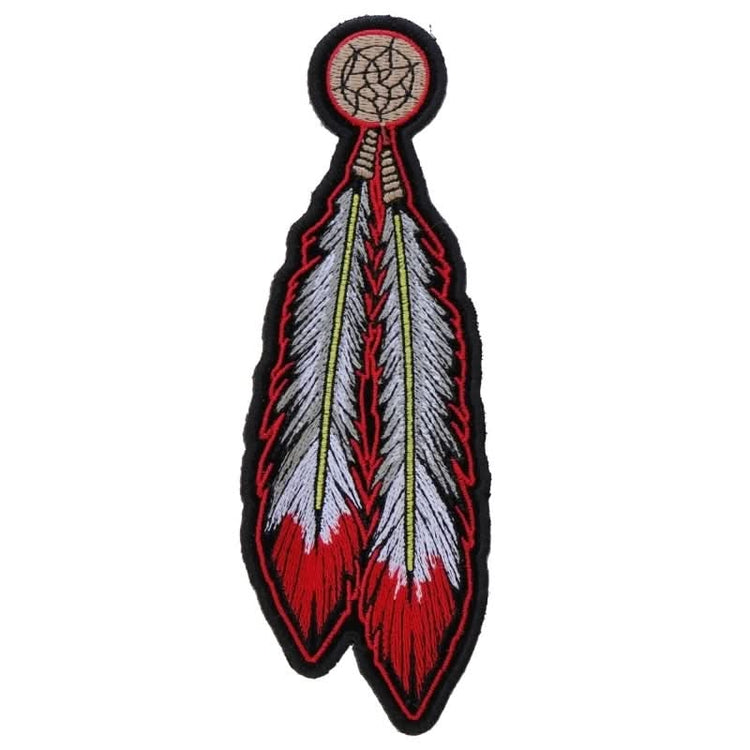 P432 Red White Feathers Patch