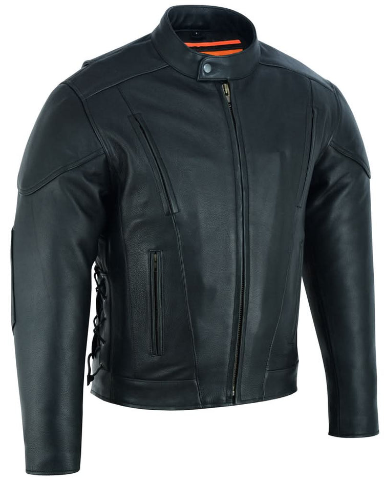 Men's Premium Vented Motorcycle Jacket – Side Laces