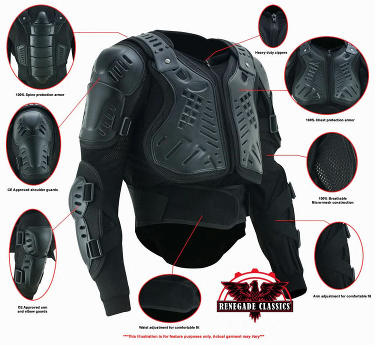 Motorcycle Full Protection Body Armor - Black
