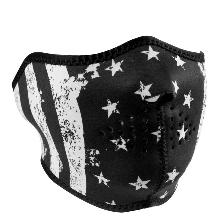 WNFM91H ZAN® Half Mask- Neoprene- Black and White Flag