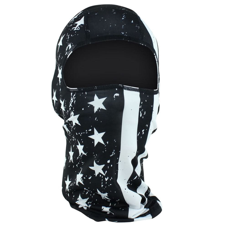 WBP91- ZAN® Balaclava- Polyester- B&W Flag