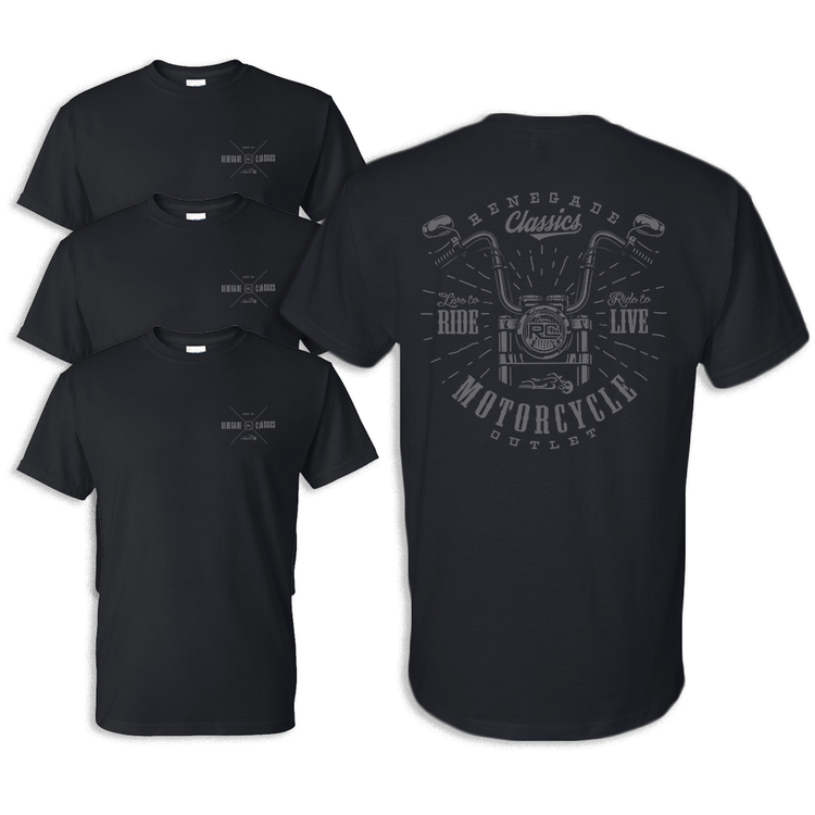 RC Handlebar Black Mens Motorcycle T-Shirt