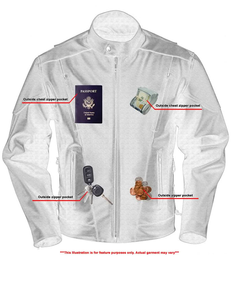 AM Knucklehead Premium Black Men's Leather Motorcycle Jacket