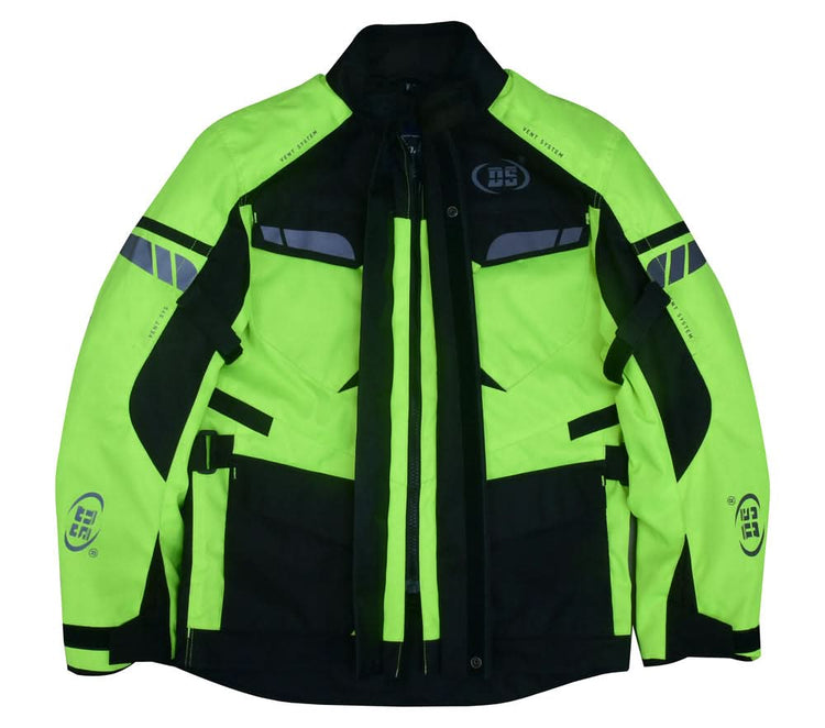 4-Season Hi-Vis Mens Textile Motorycyle Jacket Waterproof & Ventilated