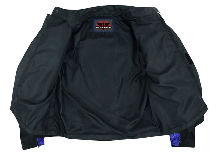 Cross Wind Micro Mesh Mens Motorcycle Jacket - Blue