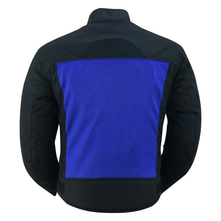 Cross Wind Micro Mesh Mens Motorcycle Jacket - Blue