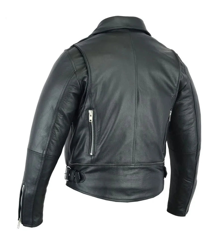 Men's Modern Full Cut Beltless Biker Jacket - Black