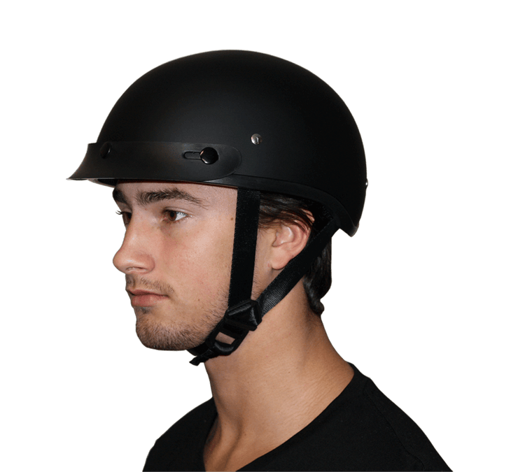 D1-ANS D.O.T. DAYTONA SKULL CAP W/O VISOR - HI-GLOSS BLACK