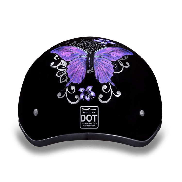 D6-B D.O.T. DAYTONA SKULL CAP - W/ BUTTERFLY