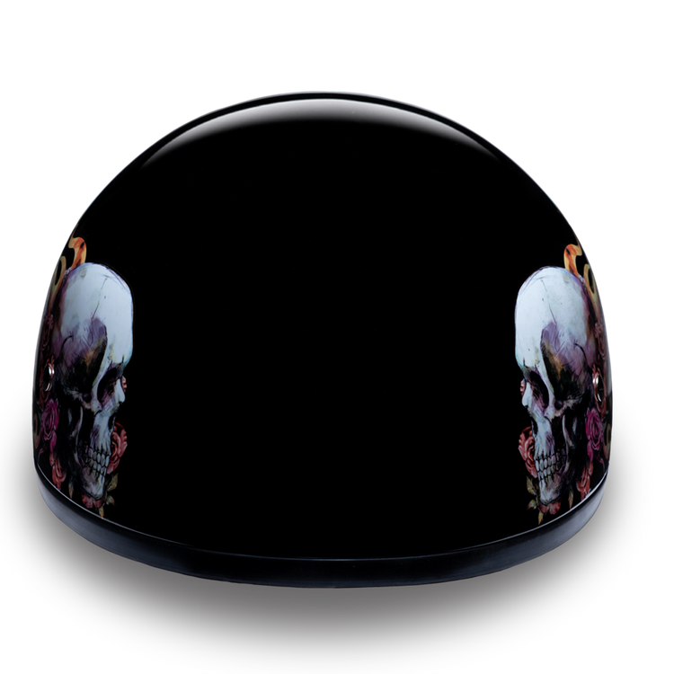 D6-SKW D.O.T. DAYTONA SKULL CAP - W/ SKULL WINGS
